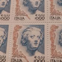 Francobolli "La donna nell'arte" frammento da 9 