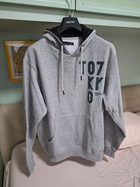 Felpa uomo colore grigio chiaro con cappuccio