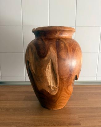 Vaso in legno teak naturale