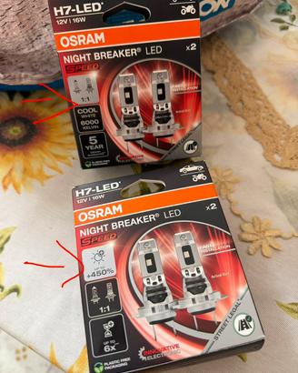 4 luci OSRAM NIGHT BREAKER LED SPEED  H7 +450%