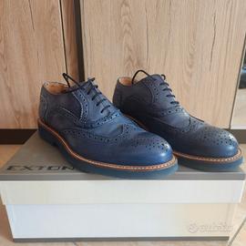 Scarpe uomo in cuoio blu Exton – nuove, 42