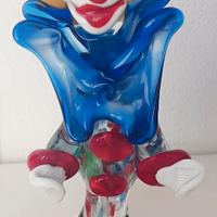 Statuina clown pagliaccio in vetro di murano