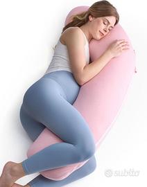momcozy Cuscino Gravidanza a Forma di J 119x43 cm