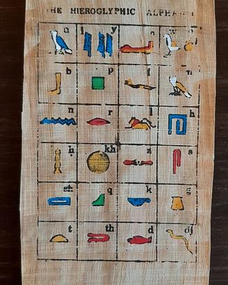 Papiro egizio con alfabeto geroglifico