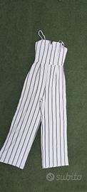 Jumpsuit Bershka a righe verticali bianca e nera