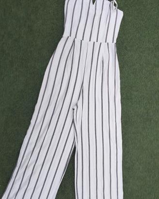 Jumpsuit Bershka a righe verticali bianca e nera
