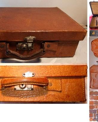 Valigetta ed altro in cuoio vintage anni 50