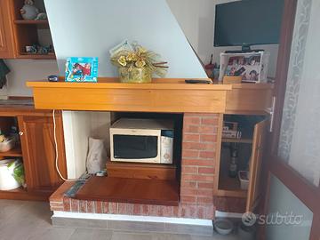 rifinitura per camino in legno massello 