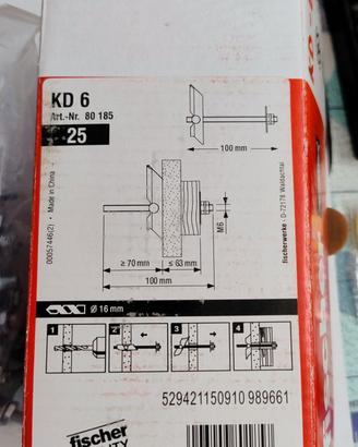 FISCHER KD 6 - Tasselli ad ancora con barra 2 dadi