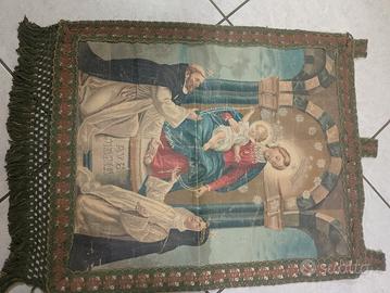 RELIQUIA ARTE SACRA STENDARDO IN TELA  "MADONNA DE