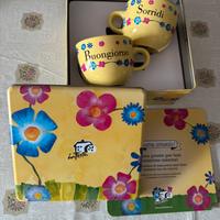 Scatola di latta+2 tazze latte mulino bianco nuove