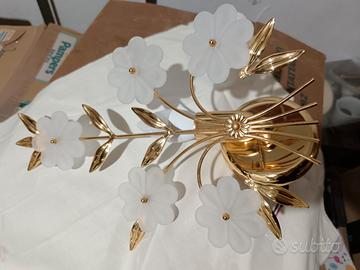 Applique da parete ottone e vetro