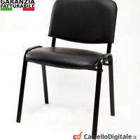 Sedie per ufficio sala d'attesa ecopelle nera