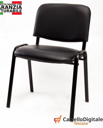 Sedie per ufficio sala d'attesa ecopelle nera