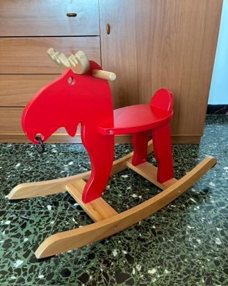 IKEA EKKORRE Alce a dondolo in legno rosso