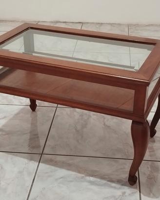 Tavolino legno e vetro