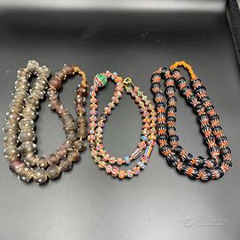 collana di perle di vetro da 3 pezzi,