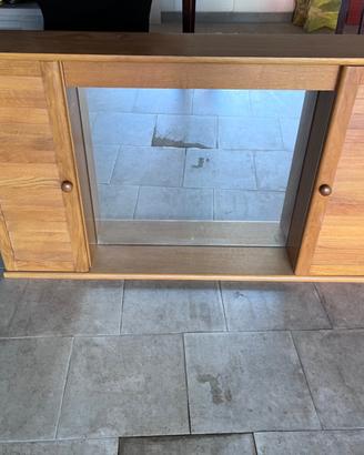 Mobiletto bagno  in frassino con accessori e luci