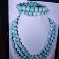 Collana, Amazonite naturale, argento 925