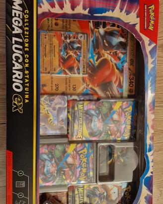 Pokemon collezione Mega Lucario con statuina