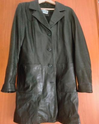 giacca lunga in pelle da donna