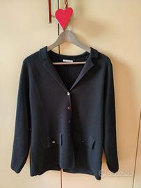 Giacca blazer nero con bottoni donna