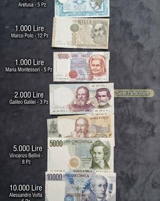 Lotto 41 Banconote Lire in FDS (41 caratteri)