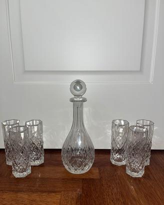 Servizio liquore vintage + 6 bicchieri