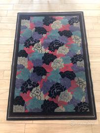 Tappeto Blu disegno floreale