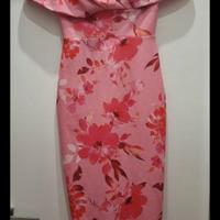Vestito Midi Rosa a fiori True Violet con risvolto