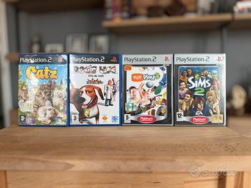 Lotto 4 Giochi PS2 2 Sims/Dog's Life/Catz/EyeToy