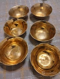 ciotole 7 ottone anni 60/70 