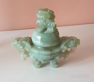 Incensiere Brucia Essenze Giada Cinese Vintage