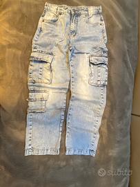 Pantaloni cargo in denim