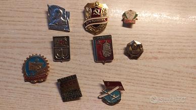 
Collezione set nove spille Unione Sovietica. URSS