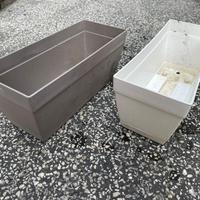 Vasi fioriere cassette in resina bianco e tortora