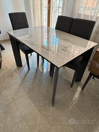 Tavolo da pranzo allungabile marmo/grigio