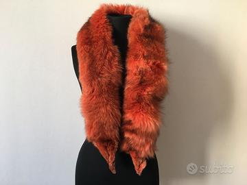 Grande collo di volpe arancione vintage anni '70