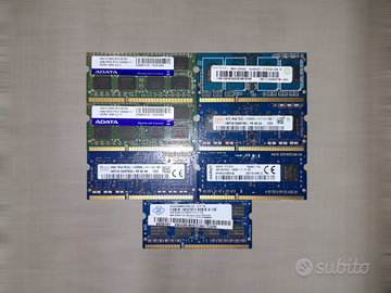 MEMORIA RAM SODIMM DDR2 E DDR3 PER PC PORTATILE