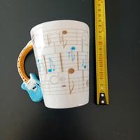 D Mug tazza caffè in ceramica con manico chitarra