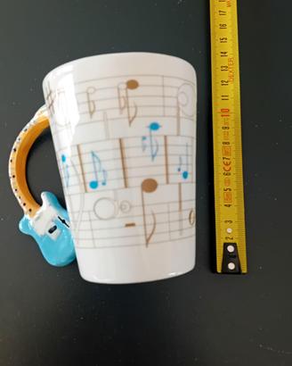 D Mug tazza caffè in ceramica con manico chitarra