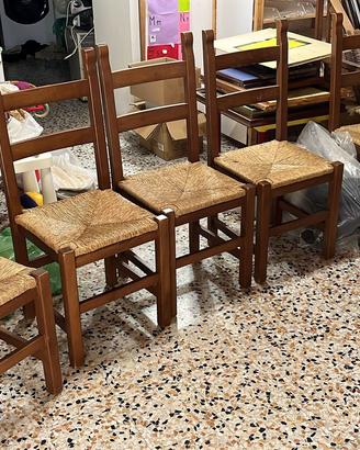 6 sedie legno massiccio