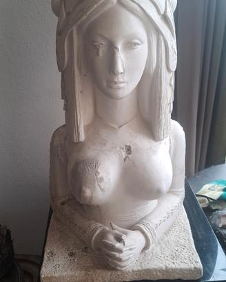  Scultura busto regina egizia in gesso