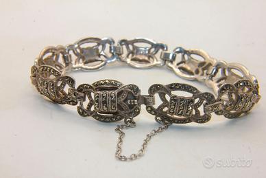Stupendo bracciale Art Deco argento marcasite