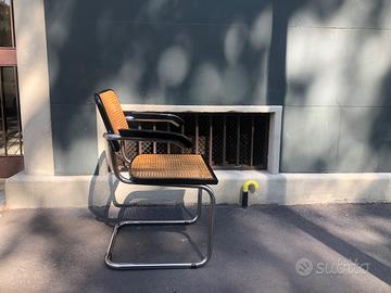 sedia cesca con bracciolo, anni settanta