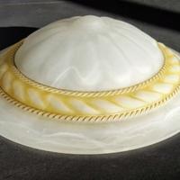 Paralume Applique Vetro opaco bianco decoro dorato