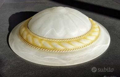 Paralume Applique Vetro opaco bianco decoro dorato