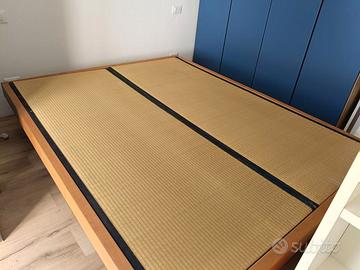 Letto legno massello con tatami