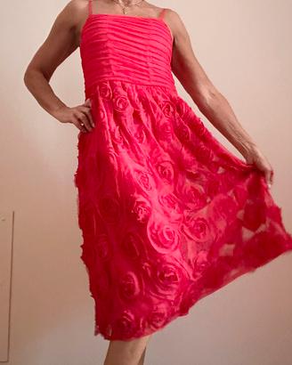 Abito estivo GUESS rosso con rose in rilievo