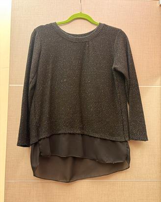 Maglia elegante nera brillante